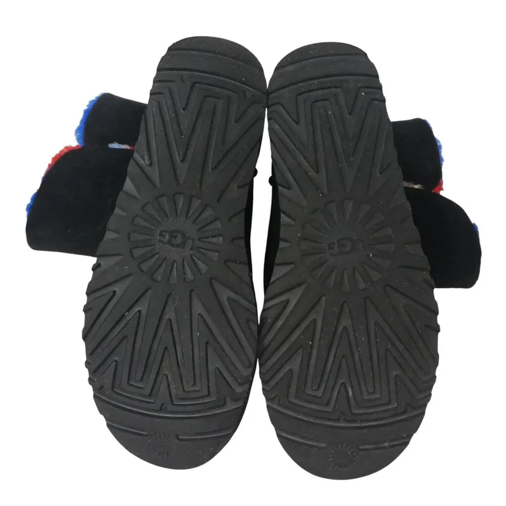 UGG Bailey Buckle Cali Collage Black Suede Fleece Lined Winter Boots